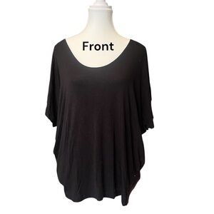 Black Scoop Neck Relaxed Fit Top